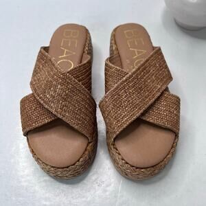 Beach by Matisse Caravan Espadrille Platform Dress Sandal Tan Women 7M Tried On